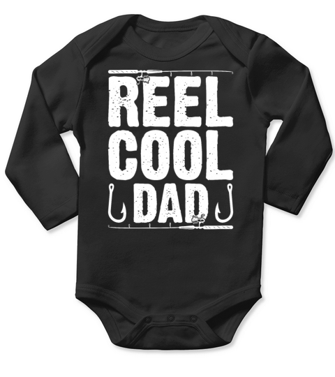 Reel Cool Dad Fishing Vintage Fathers Day Fishing Long Sleeve Baby One-Piece
