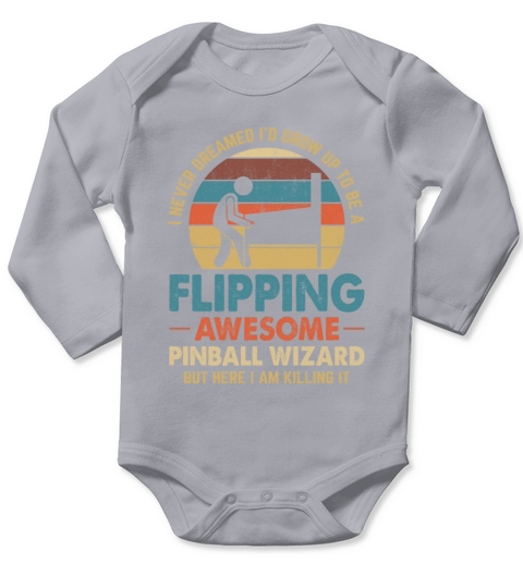Retro Pinball Machine Vintage Arcade Game Flipper Long Sleeve Baby One-Piece