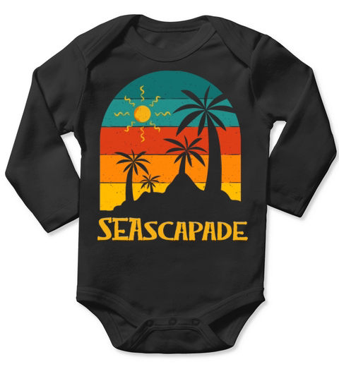 Seascapade Summer Trip Tropical Travel Beach Long Sleeve Baby One-Piece