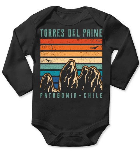 Torres Del Paine T Vintage Chile Mountains Long Sleeve Baby One-Piece