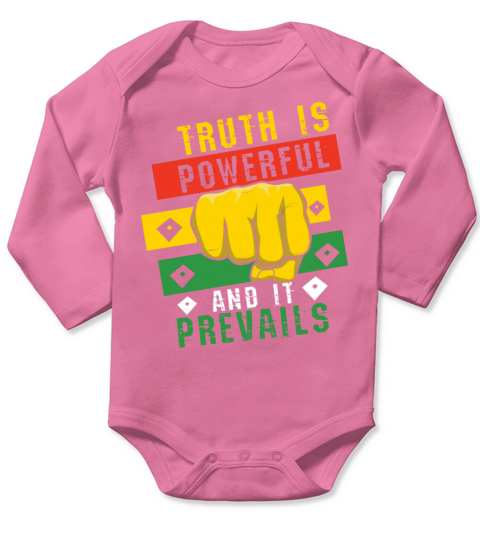 Truth Powerful Fist Pride Black History Month Long Sleeve Baby One-Piece