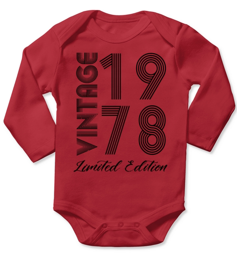Vintage 1978 Vintage Birthday Retro Vintage Long Sleeve Baby One-Piece