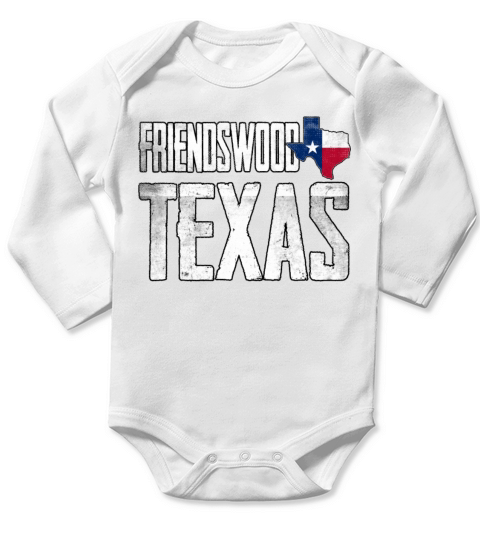 Vintage Friendswood Texas Flag Long Sleeve Baby One-Piece