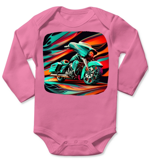 Vintage Motorcycle Bike Long Sleeve Baby One-Piece