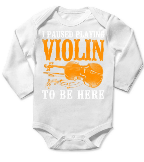 Violin Violinist Vintage I Paused Long Sleeve Baby One-Piece