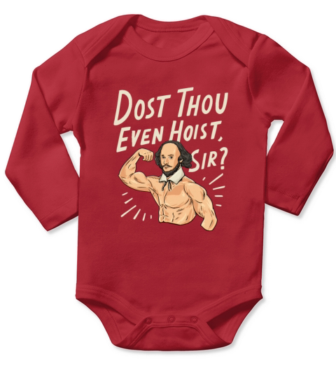 William Shakespeare Design for a Shakespearean Long Sleeve Baby One-Piece