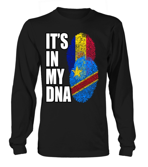 Andorran And Congolese Mix Heritage DNA Flag Long sleeved Unisex