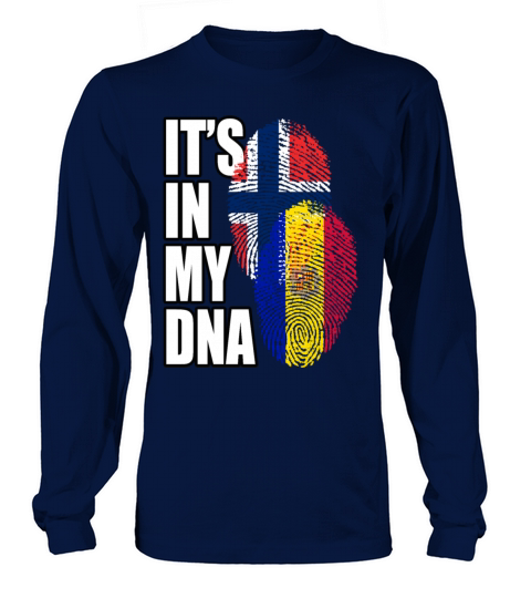 Andorran And Norwegian Mix Heritage DNA Flag Long sleeved Unisex