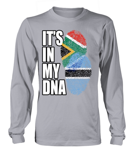 Botswana And South African Mix Heritage DNA Flag Long sleeved Unisex