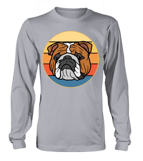 Bulldog Dog Breed Vintage Retro Sunset Long sleeved Unisex