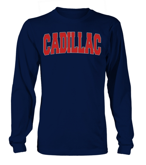 Cadillac Mi Michigan Varsity Style Usa Vintage Spo Long sleeved Unisex