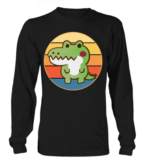 Crocodile Retro Sunset Vintage Wild Animal Long sleeved Unisex