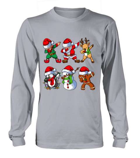 Dabbing Santa Elf Friends Christmas Kids Boys Men Long sleeved Unisex
