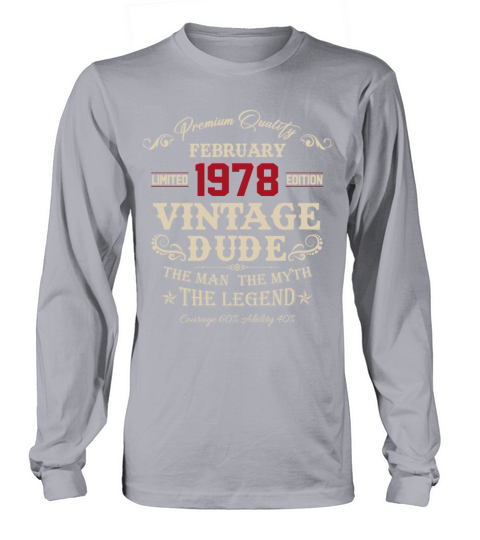 February 1978 Vintage Birthday Present Long sleeved Unisex