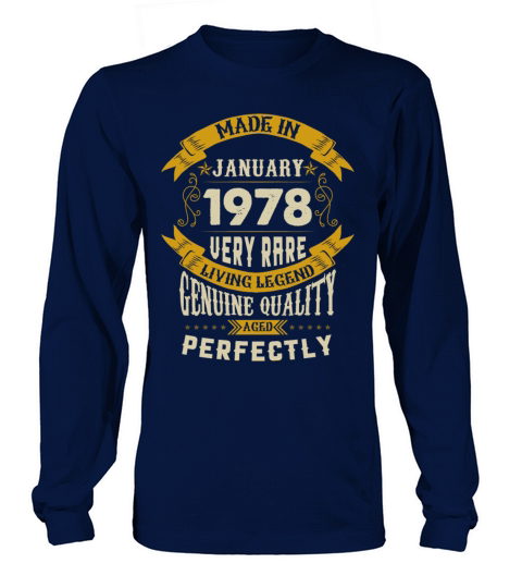 January 1978 Vintage Birthday Present Long sleeved Unisex