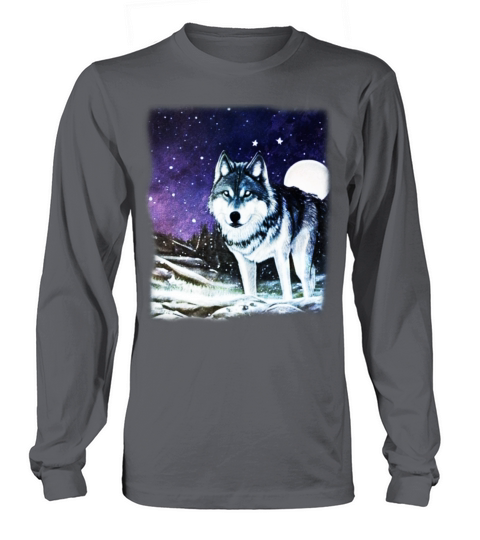 Wolf artwork design predator face imprint Long sleeved Unisex