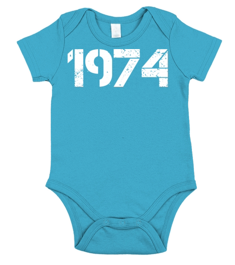 1974 Retro Vintage Birthday since in 1974 gift Short Sleeve Baby One-Piece