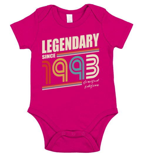 30th birthday vintage 1993 legendary since 1993 Short Sleeve Baby One-Piece