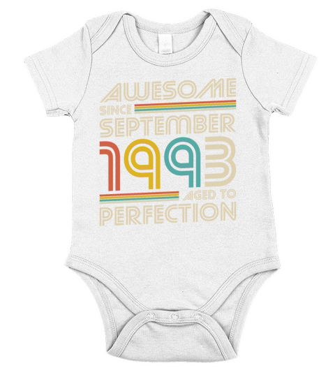 30th birthday vintage awesome since september 1993 Short Sleeve Baby One-Piece