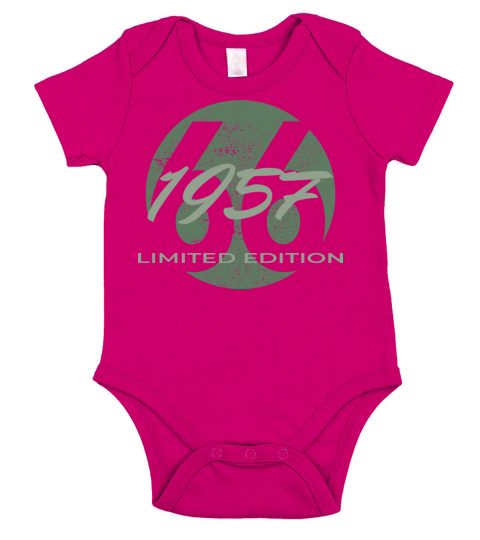 66th birthday men women 66 years 1957 vintage Short Sleeve Baby One-Piece