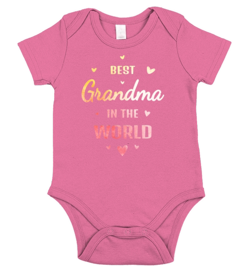 Best Grandma in the World Granny Mothers Day Gift Short Sleeve Baby One-Piece