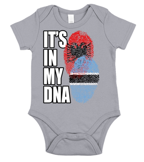 Botswana And Albanian Mix Heritage DNA Flag Short Sleeve Baby One-Piece