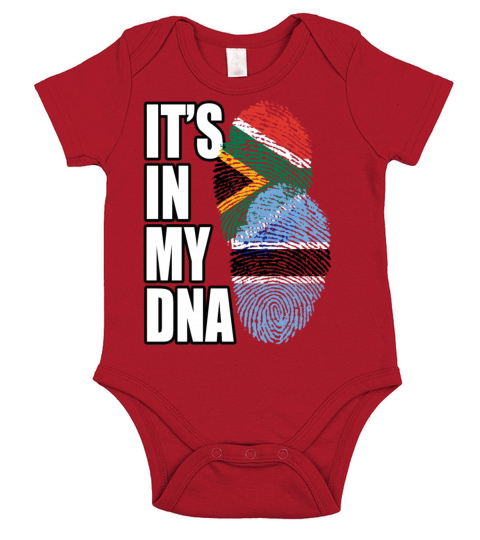 Botswana And South African Mix Heritage DNA Flag Short Sleeve Baby One-Piece