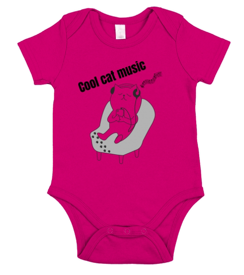 cool cat music Short Sleeve Baby One-Piece