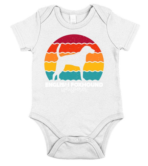 English Foxhound Whisperer Retro Vintage Short Sleeve Baby One-Piece