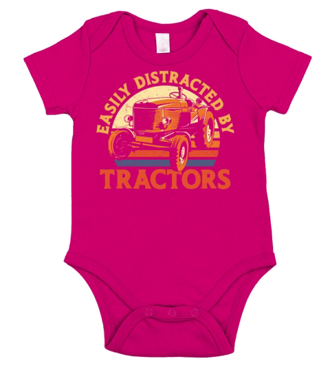 Farming Farmer Vintage Tractor Short Sleeve Baby One-Piece