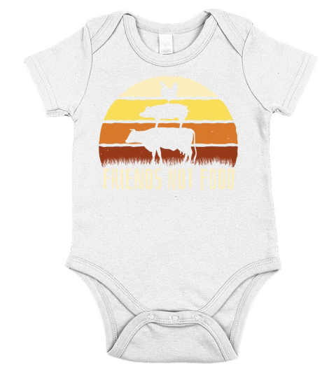 friends not food - animals - vegetarian - vegan Short Sleeve Baby One-Piece