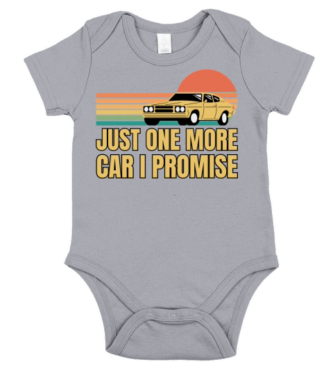 Funny Retro Vintage Just One More Car I Promise Short Sleeve Baby One-Piece