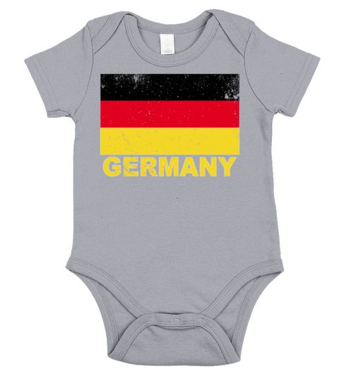 Germany Flag Vintage German Nationality Roots Trav Short Sleeve Baby One-Piece