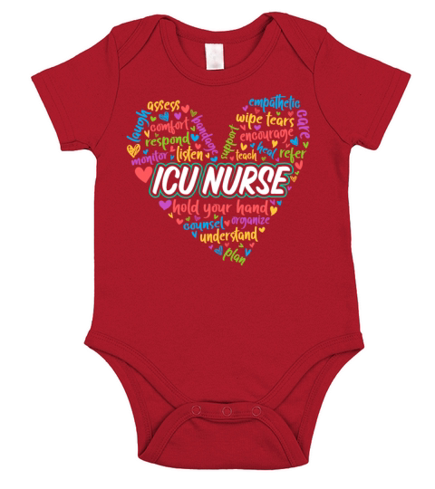 ICU Nurse Heart Short Sleeve Baby One-Piece