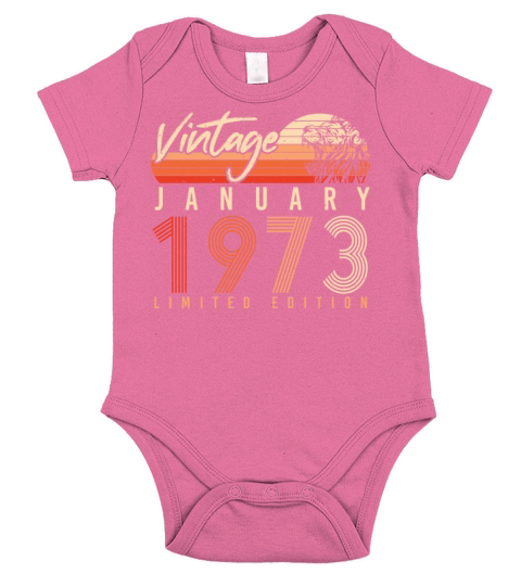 January 1973 Vintage Lion Short Sleeve Baby One-Piece