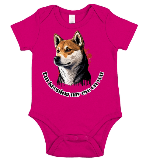 keeping eye on you by Shiba Inu Meme on fabricsshi Short Sleeve Baby One-Piece
