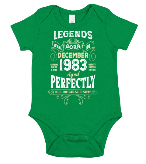 Legends Were Born In December 1983 Birthday Short Sleeve Baby One-Piece
