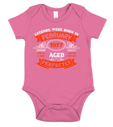 Legends Were Born In February 1977 Birthday Short Sleeve Baby One-Piece