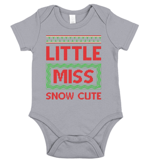 Little Miss Snow Cute Ugly Christmas Shirt Short Sleeve Baby One-Piece