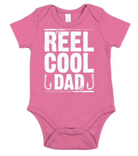 Reel Cool Dad Fishing Vintage Fathers Day Fishing Short Sleeve Baby One-Piece