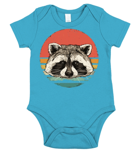 Retro Vintage Raccoon Lover 70S Men Women Kids Short Sleeve Baby One-Piece