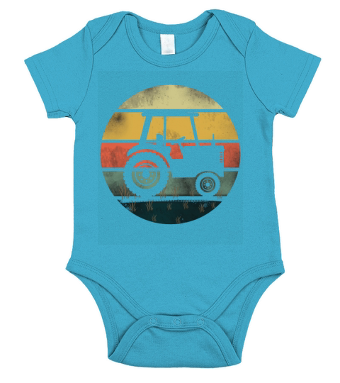 Retro Vintage Tractor Truck Ranch Farm Farmer Short Sleeve Baby One-Piece