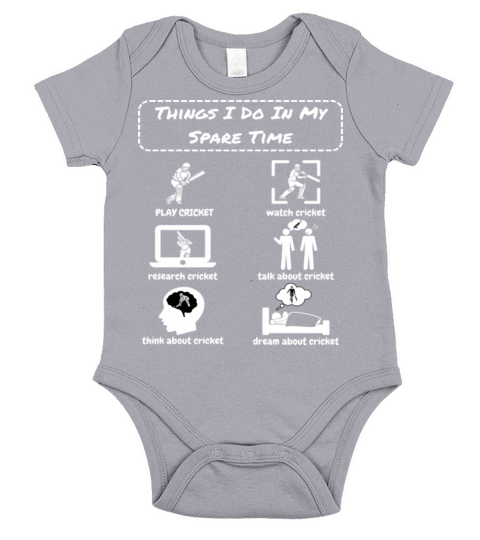 Things I Do In My Spare Time Cricket Player Short Sleeve Baby One-Piece