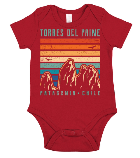 Torres Del Paine T Vintage Chile Mountains Short Sleeve Baby One-Piece