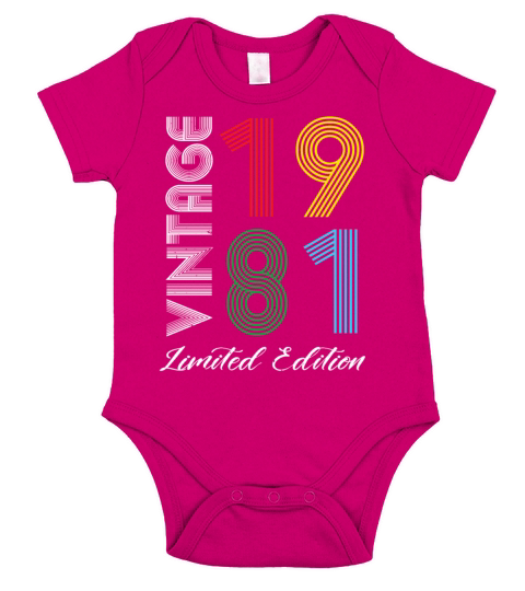 Vintage 1981 Vintage Birthday Retro Vintage Short Sleeve Baby One-Piece