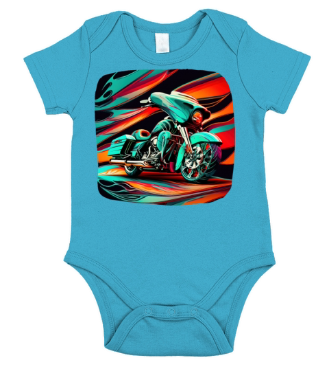 Vintage Motorcycle Bike Short Sleeve Baby One-Piece