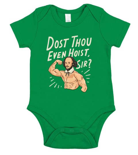 William Shakespeare Design for a Shakespearean Short Sleeve Baby One-Piece