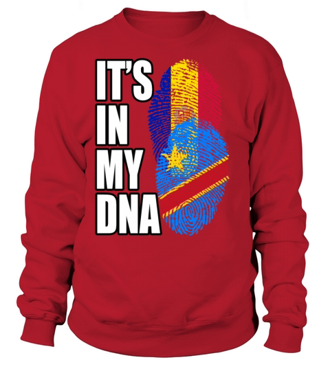 Andorran And Congolese Mix Heritage DNA Flag Sweatshirt Unisex