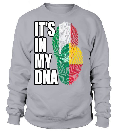 Beninese And Italian Mix Heritage DNA Flag Sweatshirt Unisex