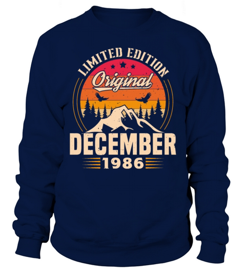 Birthday Gift December 1986 Vintage Retro Sweatshirt Unisex